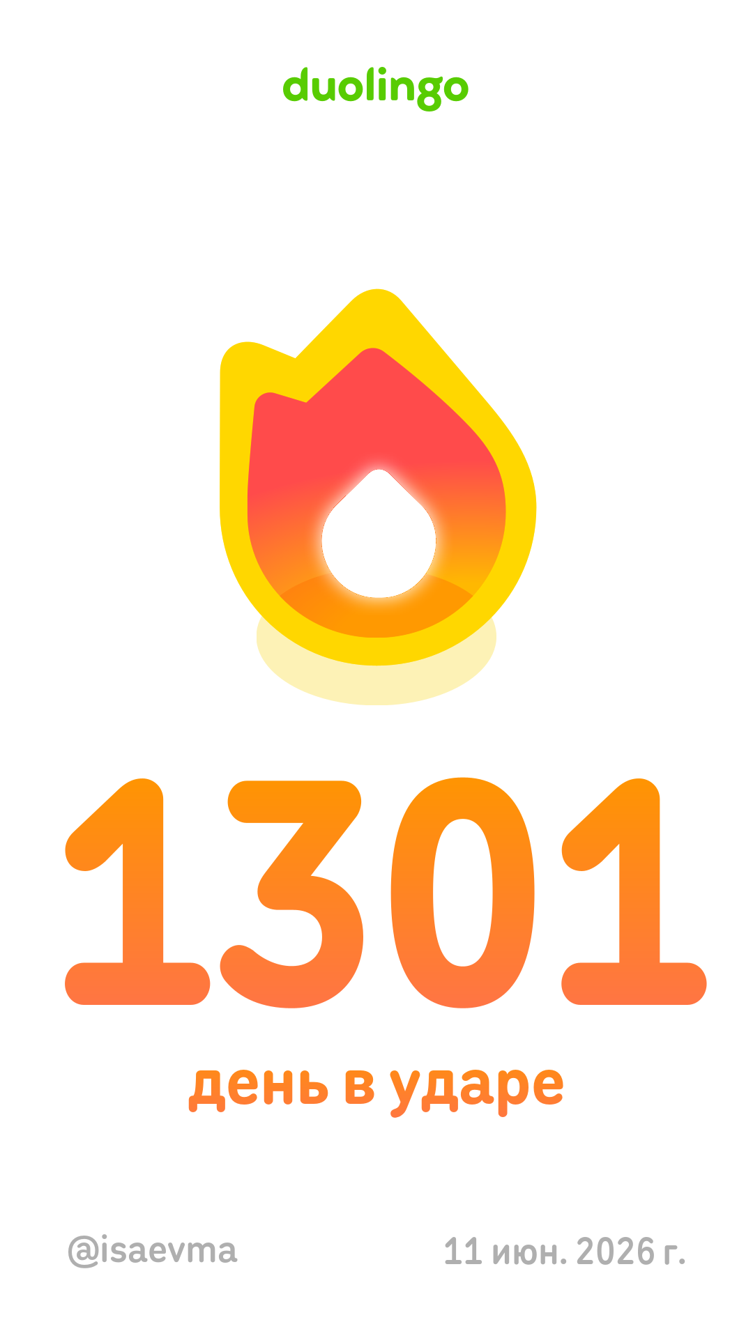 1300 дней в Duolingo