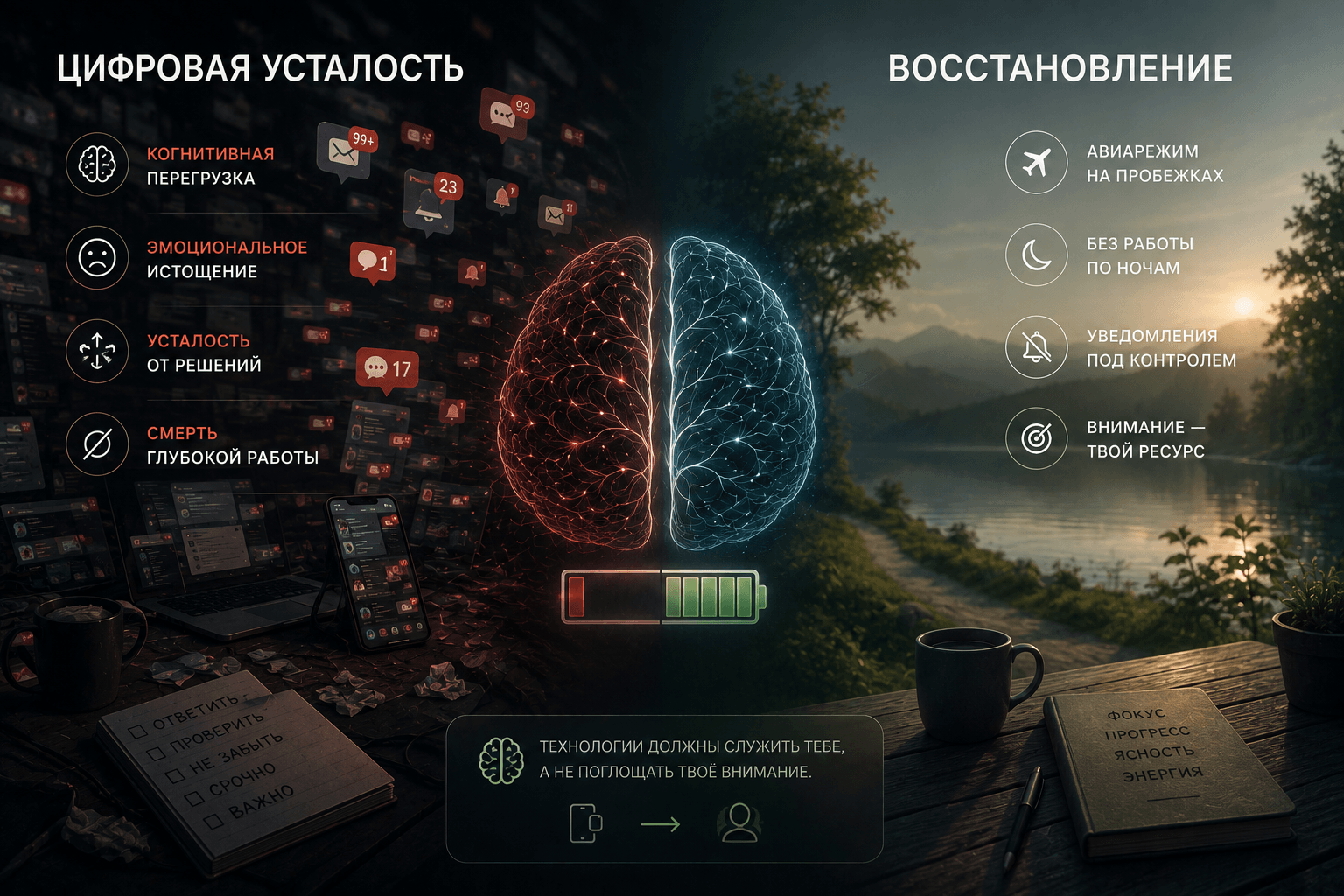 Быть всегда доступным истощало мой мозг