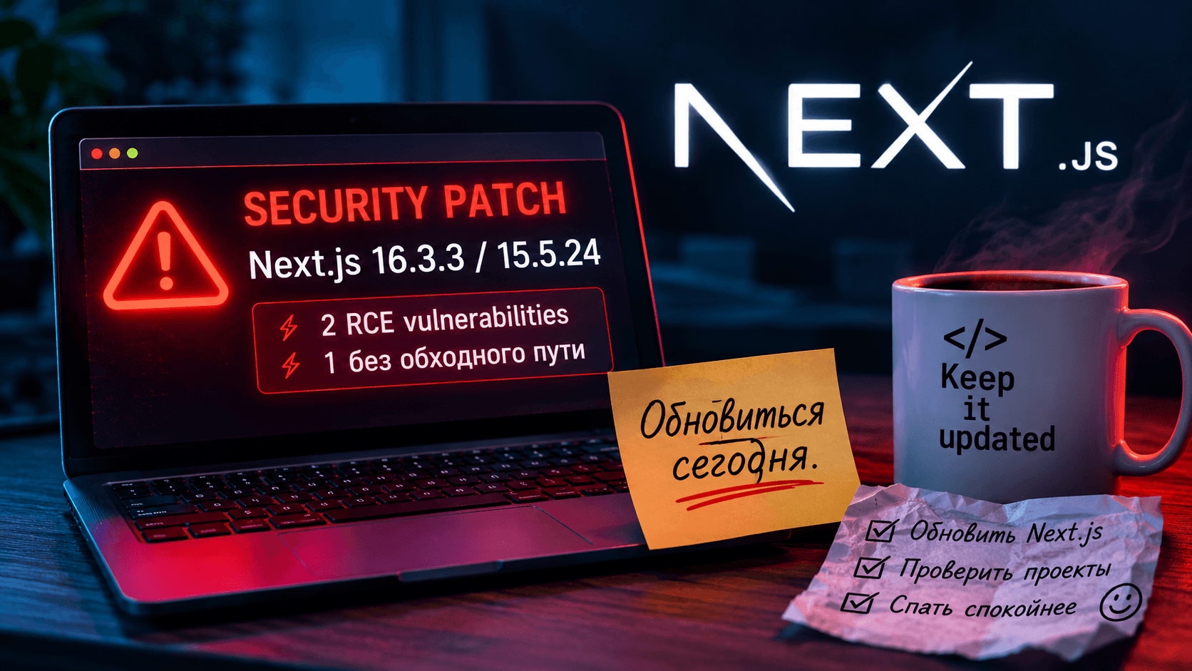 Next.js выкатил экстренный патч: два RCE, и один без обходного пути